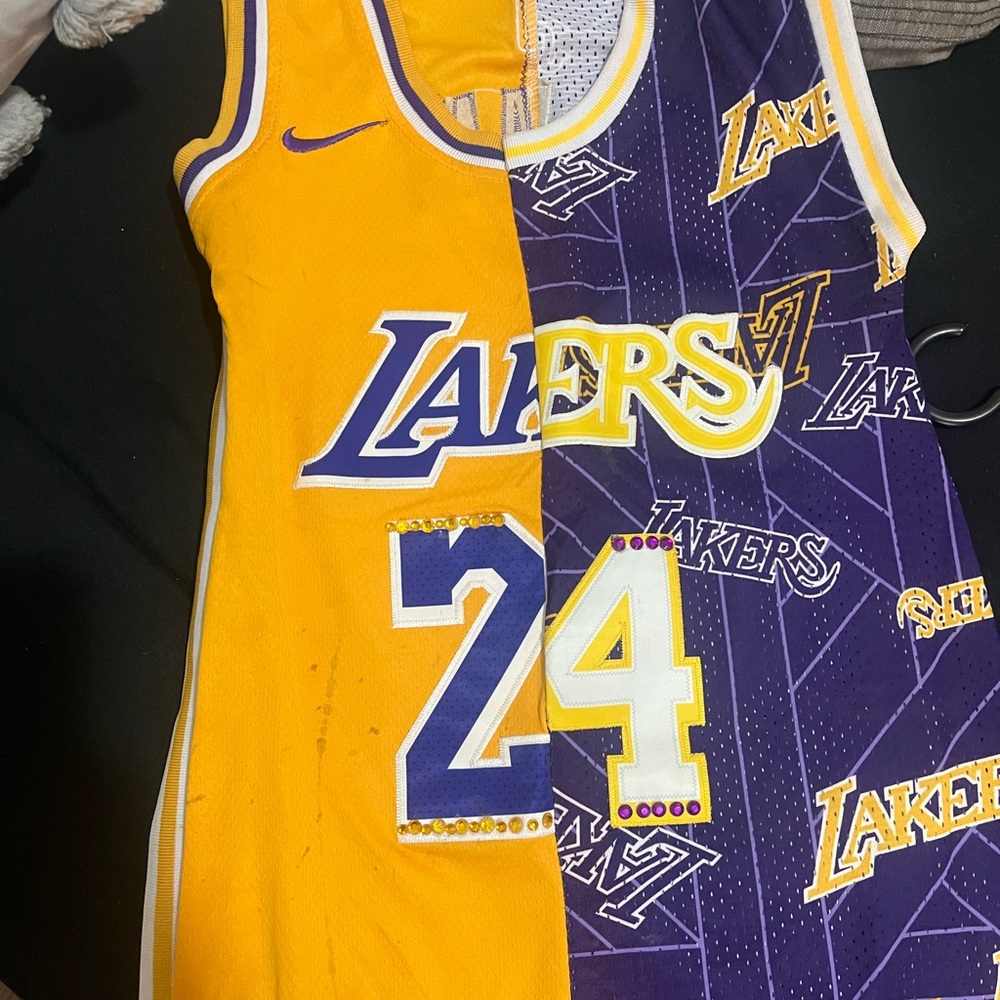 Yellow and Purple Lakers Jersey custom